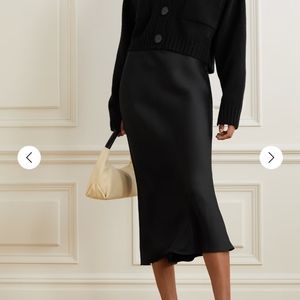 ANINE BING Bar silk-satin midi skirt NWT